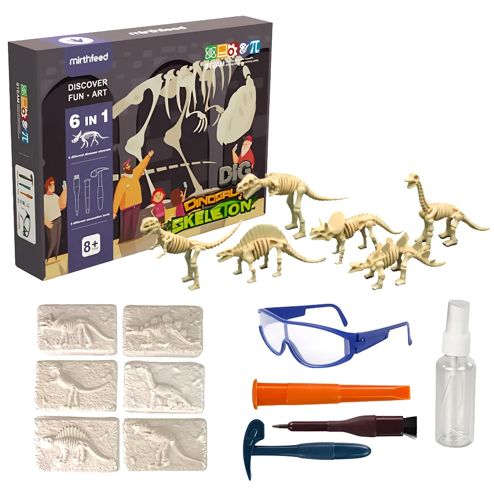 Chanak Dinosaur Skeleton Dig Kit 6-IN-1 Steam Archaeology Set