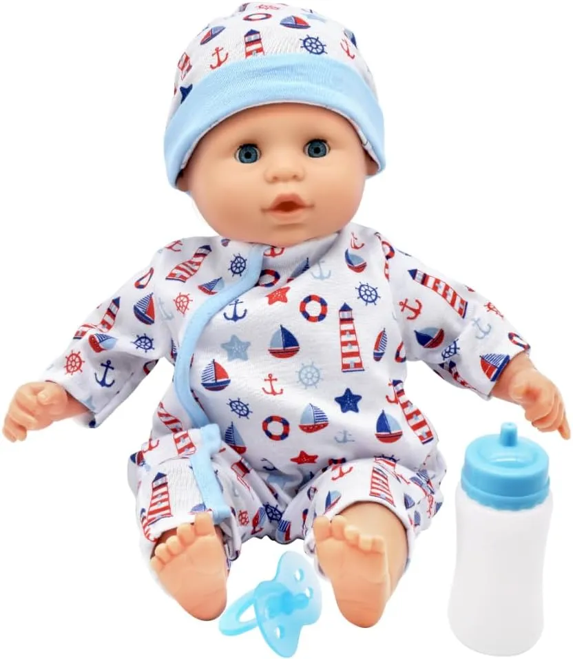 Baby Joy 38Cm (15IN) Baby Doll W Sleeping Eyes Bottle & Dummy - Image 2