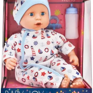 Baby Joy 38Cm (15IN) Baby Doll W Sleeping Eyes Bottle & Dummy