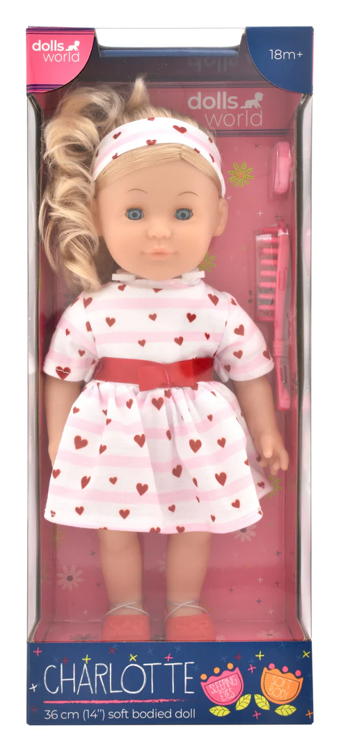 Charlotte 36Cm (14IN) Soft Doll Slpng Eyes Outfit N Hair Accrys