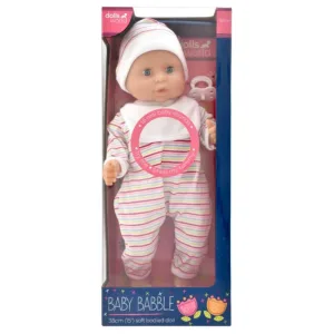 Baby Babble 38Cm (15IN) Dlx Soft Doll 16 Baby Sounds Sleeping Eyes