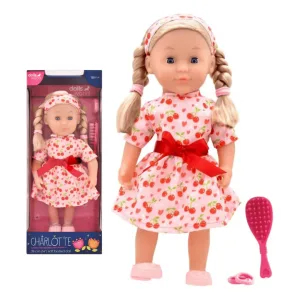 Charlotte 14 inch Soft Doll Sleeping Eyes Outfit and Hair Accessories