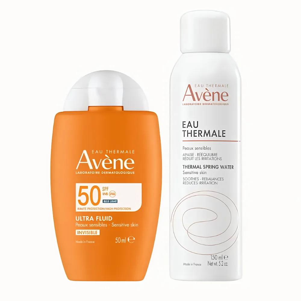 Avène Fluid Invisible and Thermal Water Bundle
